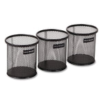 Metal Mesh Utensil Holder, 3.5" dia x 3.7"h, Black, 3/Pack