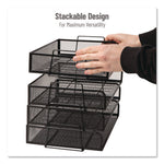 Stackable Paper Desk Tray Organizer, Letter Size, 9.75 x 14 x 3.25, Black, 4/Pack