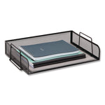 Stackable Paper Desk Tray Organizer, Letter Size, 9.75 x 14 x 3.25, Black, 4/Pack
