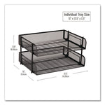 Stackable Paper Desk Tray Organizer, Letter Size, 10 x 13.5 x 2.5, Black, 2/Pack