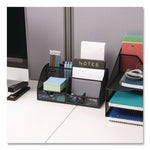 7-Compartment Metal Desk Organizer, 11 x 5.5 x 5, Black Metal Mesh