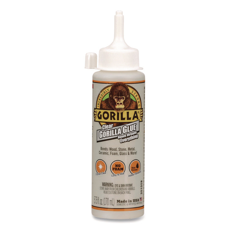 Clear Gorilla Glue, 5.75 oz, Dries Clear