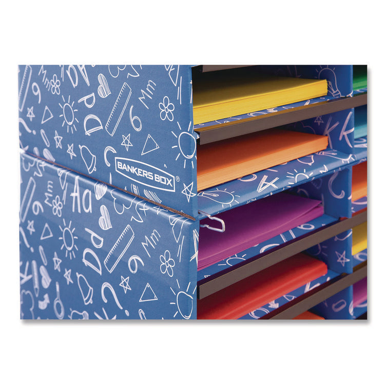 Classroom Collection Literature Sorter, 10 Sections, 19.5 x 12.27, Blue