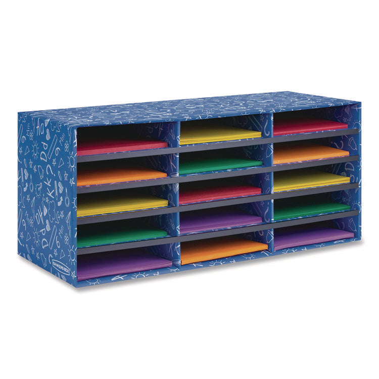 Classroom Collection Literature Sorter, 15 Sections, 28.5 x 12.37, Blue