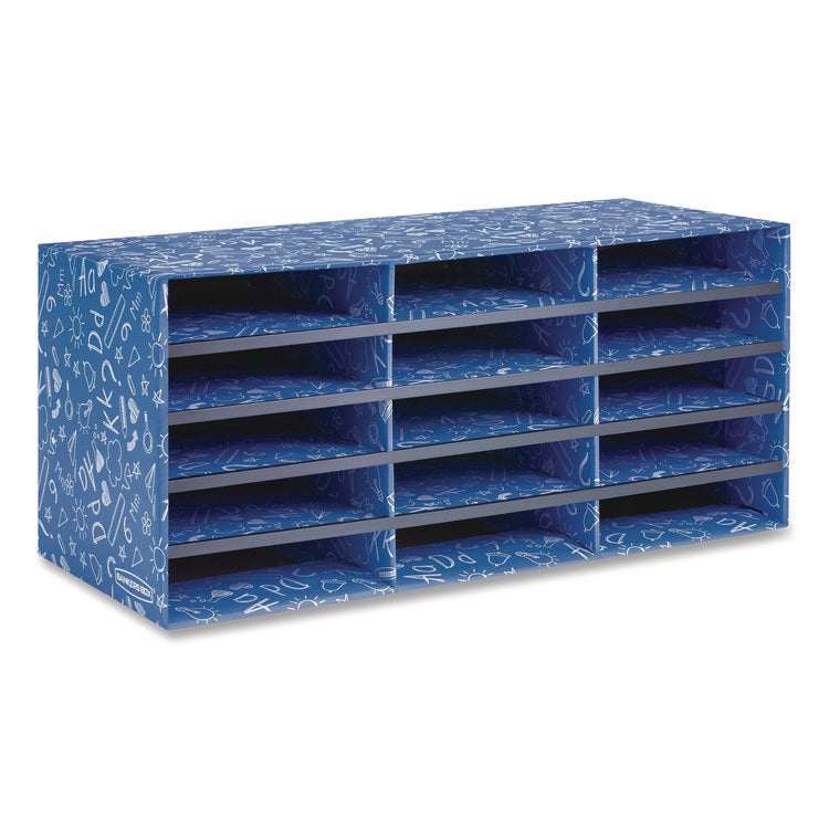 Classroom Collection Literature Sorter, 15 Sections, 28.5 x 12.37, Blue