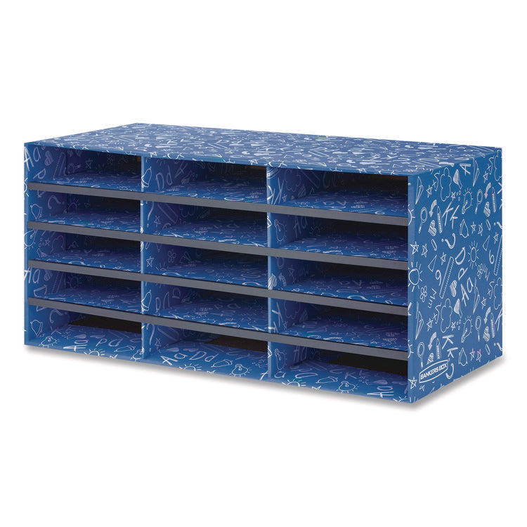 Classroom Collection Literature Sorter, 15 Sections, 28.5 x 12.37, Blue