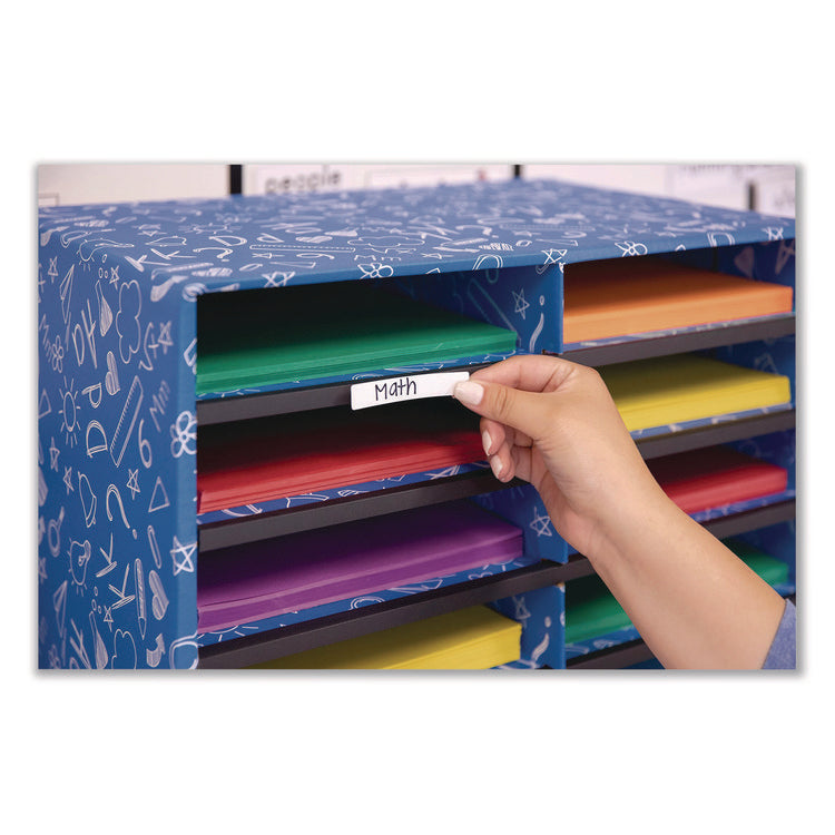 Classroom Collection Literature Sorter, 15 Sections, 28.5 x 12.37, Blue