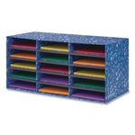 Classroom Collection Literature Sorter, 15 Sections, 28.5 x 12.37, Blue