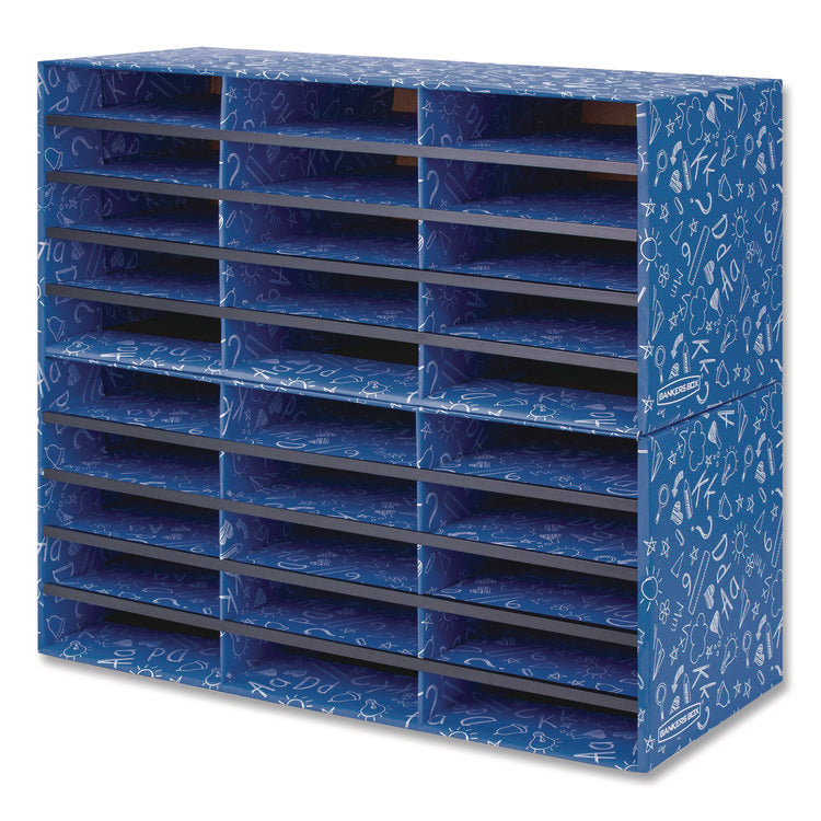 Classroom Collection Literature Sorter, 30 Sections, 28.5 x 12.37, Blue, 2/Carton