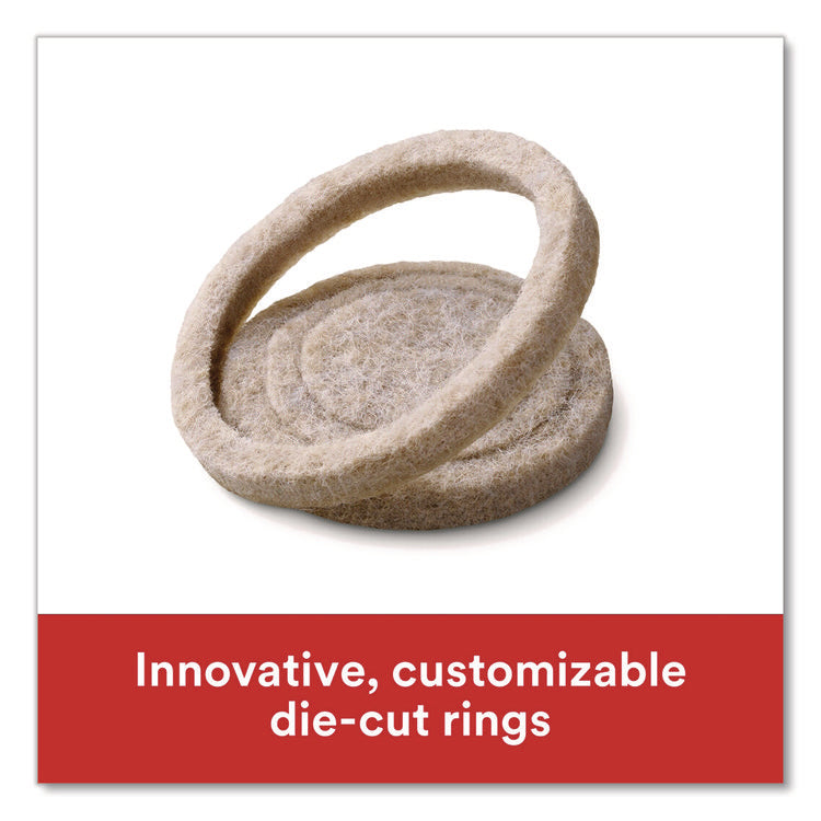 Custom Fit Felt Pads, 1.5" dia, Beige, 30/Pack