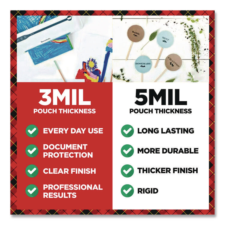 Laminating Pouches, 3 mil, 8.9" x 11.4", Clear, 150/Pack