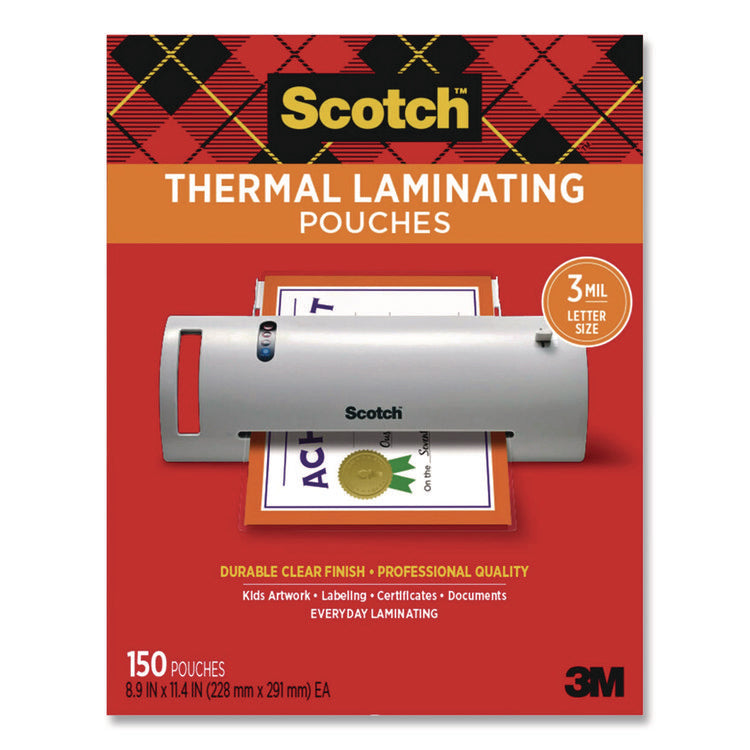 Laminating Pouches, 3 mil, 8.9" x 11.4", Clear, 150/Pack
