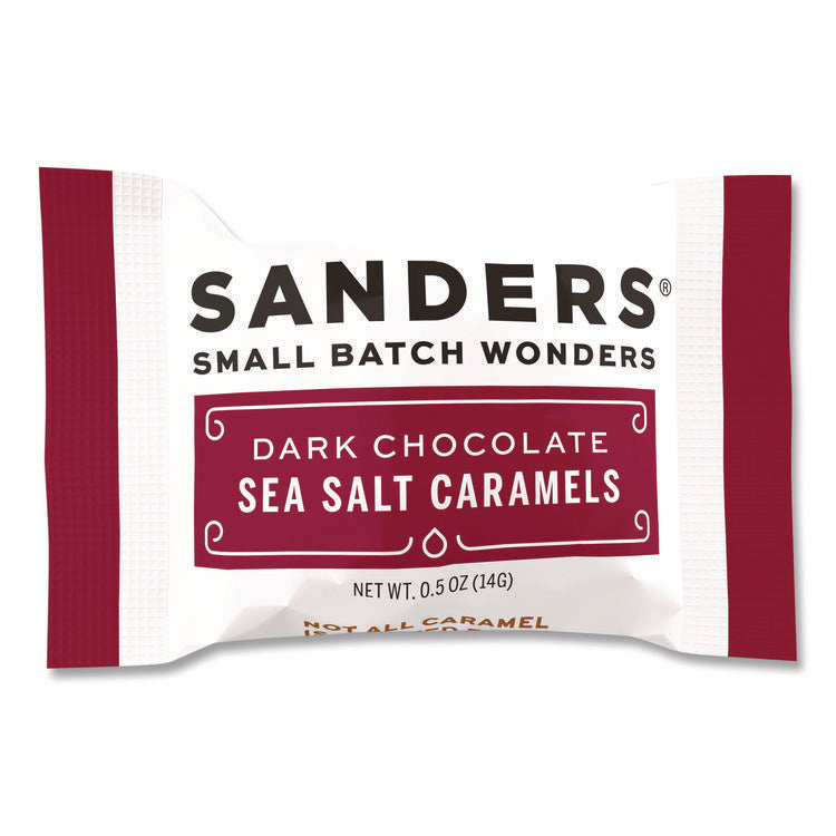 Small Batch Wonders Snack Size Dark Chocolate Sea Salt Caramels, 0.5 oz Individually Wrapped, 48/Box