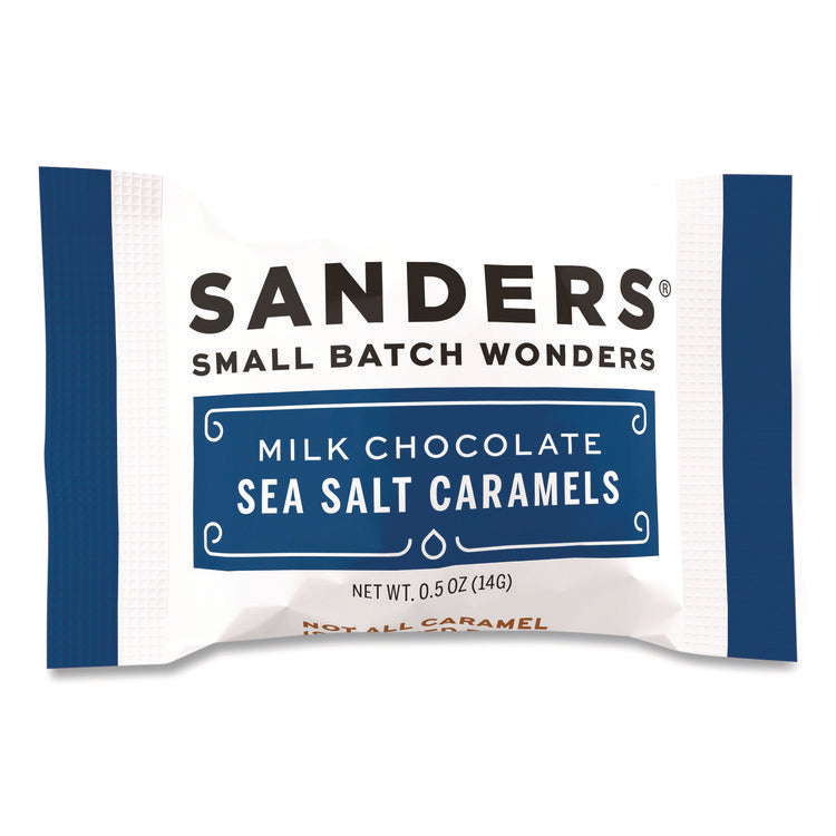 Small Batch Wonders Snack-Size Milk Chocolate Sea Salt Caramels, 0.5 oz Individually Wrapped, 48/Box