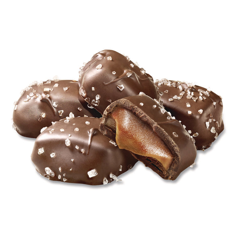 Small Batch Wonders Snack-Size Milk Chocolate Sea Salt Caramels, 0.5 oz Individually Wrapped, 48/Box