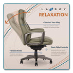 Arcadian Bonded Leather Executive Chair, Supports Up to 275 lb, 19" x 22" Seat Height, Olive Back/Seat, Gray/Black Base