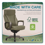 Arcadian Bonded Leather Executive Chair, Supports Up to 275 lb, 19" x 22" Seat Height, Olive Back/Seat, Gray/Black Base