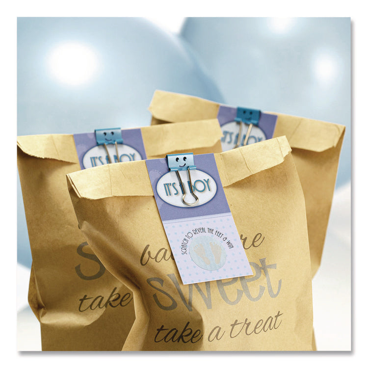 Smiling Face Binder Clips, Small, Assorted Colors, 42/Pack