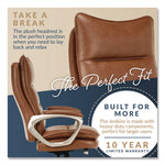 Jenkins Executive Big and Tall Chair, Supports Up to 400 lb, 20" to 23" Seat Height, Brown Seat/Back, Silver/Black Base