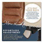 Jenkins Executive Big and Tall Chair, Supports Up to 400 lb, 20" to 23" Seat Height, Brown Seat/Back, Silver/Black Base