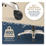 Jenkins Executive Big and Tall Chair, Supports Up to 400 lb, 20" to 23" Seat Height, Brown Seat/Back, Silver/Black Base