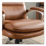 Jenkins Executive Big and Tall Chair, Supports Up to 400 lb, 20" to 23" Seat Height, Brown Seat/Back, Silver/Black Base