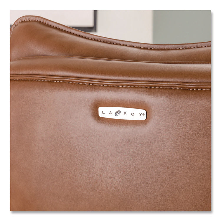 Jenkins Executive Big and Tall Chair, Supports Up to 400 lb, 20" to 23" Seat Height, Brown Seat/Back, Silver/Black Base