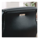 Meyer Bonded Leather Executive Chair, Supports Up to 275 lb, 19" x 22.75", Navy Seat, Navy/Back, Silver Base