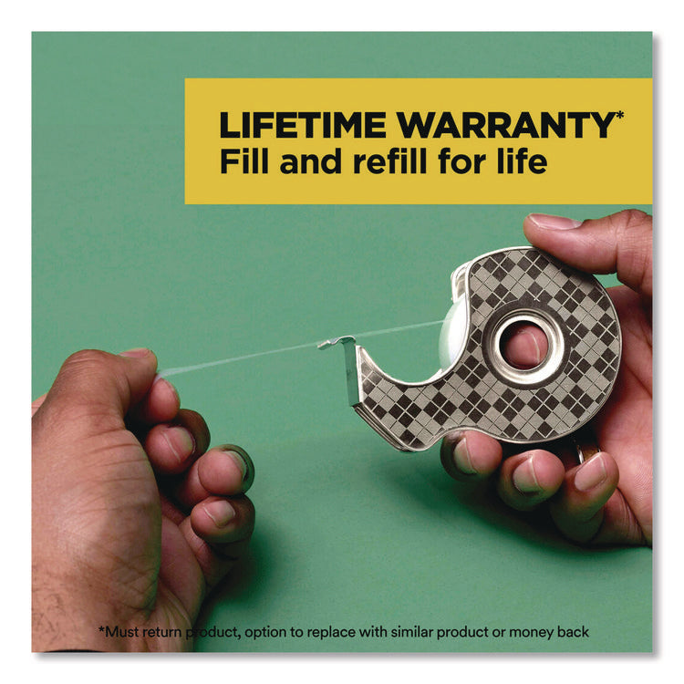 Stainless Steel Refillable Tape Dispenser with 2 Rolls 0.75" x 550" Tape