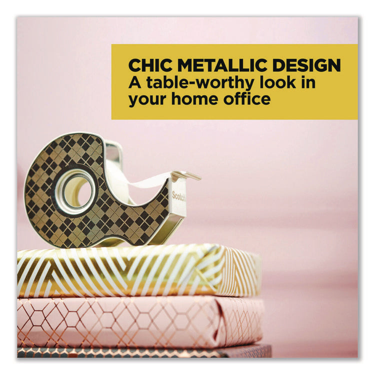 Stainless Steel Refillable Tape Dispenser with 2 Rolls 0.75" x 550" Tape