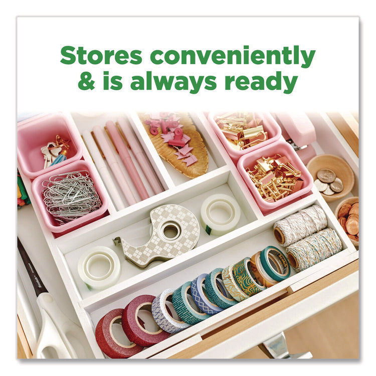 Stainless Steel Refillable Tape Dispenser with 2 Rolls 0.75" x 550" Tape