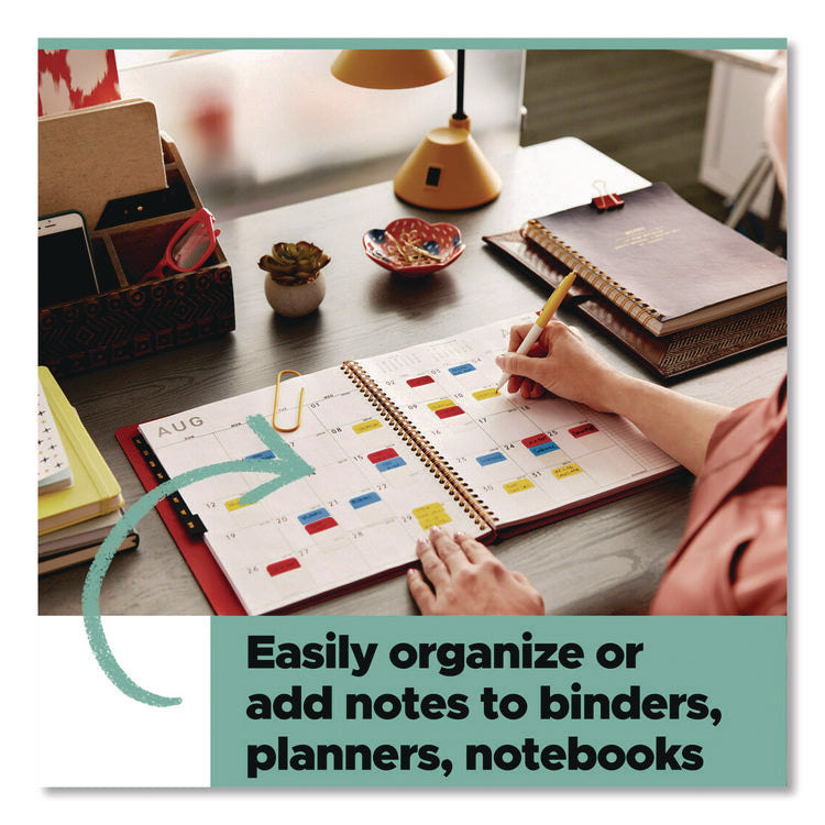 Tabs and Flags Combo Pack, 100 0.47" Flags, 36 1" Tabs, Assorted Colors