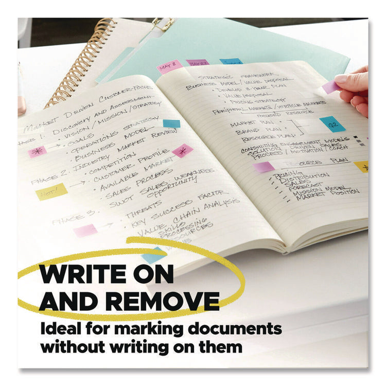 Tabs and Flags Combo Pack, 100 0.47" Flags, 36 1" Tabs, Assorted Colors