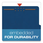 Colored Pressboard Top Tab Classification Folders, 1.75" Expansion, 1 Divider, 4 Fasteners, Letter Size, Dark Blue, 10/Box