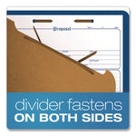 Colored Pressboard Top Tab Classification Folders, 1.75" Expansion, 1 Divider, 4 Fasteners, Letter Size, Dark Blue, 10/Box