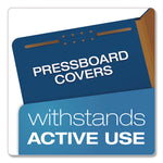 Colored Pressboard Top Tab Classification Folders, 1.75" Expansion, 1 Divider, 4 Fasteners, Letter Size, Dark Blue, 10/Box