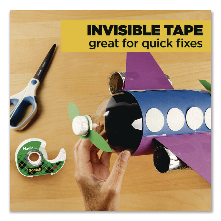 Magic Tape in Handheld Dispenser, 1" Core, 0.75" x 24.9 ft., Clear, 2/Pack