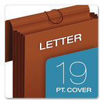 Extra-Wide Expanding Wallet, 5.25" Expansion, 1 Section, Flap/Elastic Cord Closure, Letter Size, Redrope, 10/Box