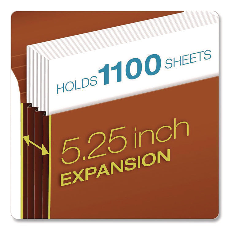 Extra-Wide Expanding Wallet, 5.25" Expansion, 1 Section, Flap/Elastic Cord Closure, Letter Size, Redrope, 10/Box