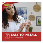 General Purpose Hooks, Large, Plastic, White, 5 lb Capacity, 12 Hooks and 18 Strips/Pack