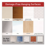 General Purpose Hooks, Large, Plastic, White, 5 lb Capacity, 12 Hooks and 18 Strips/Pack