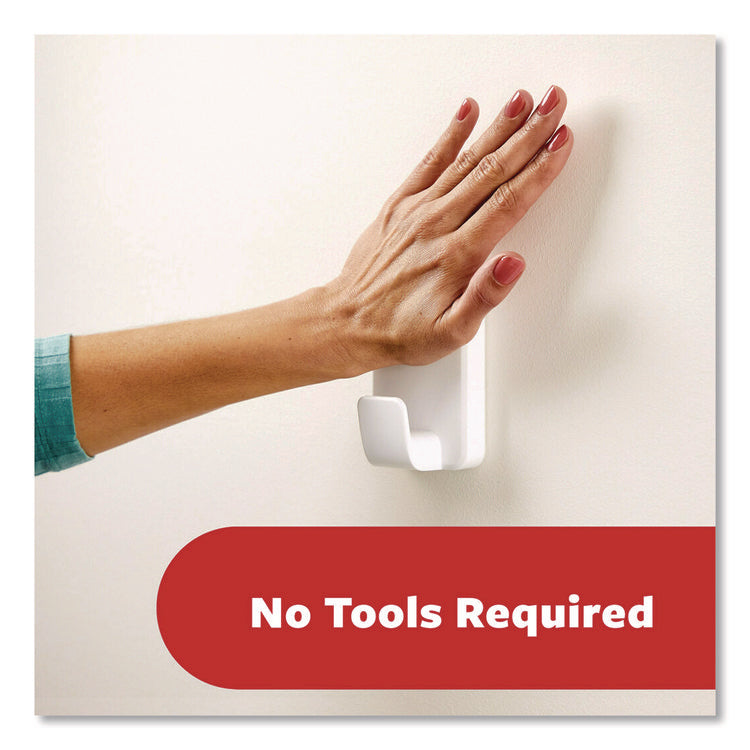 X-Large Utility Hooks, Plastic, White, 15 lb Capacity, 1 Hook and 4 Strips