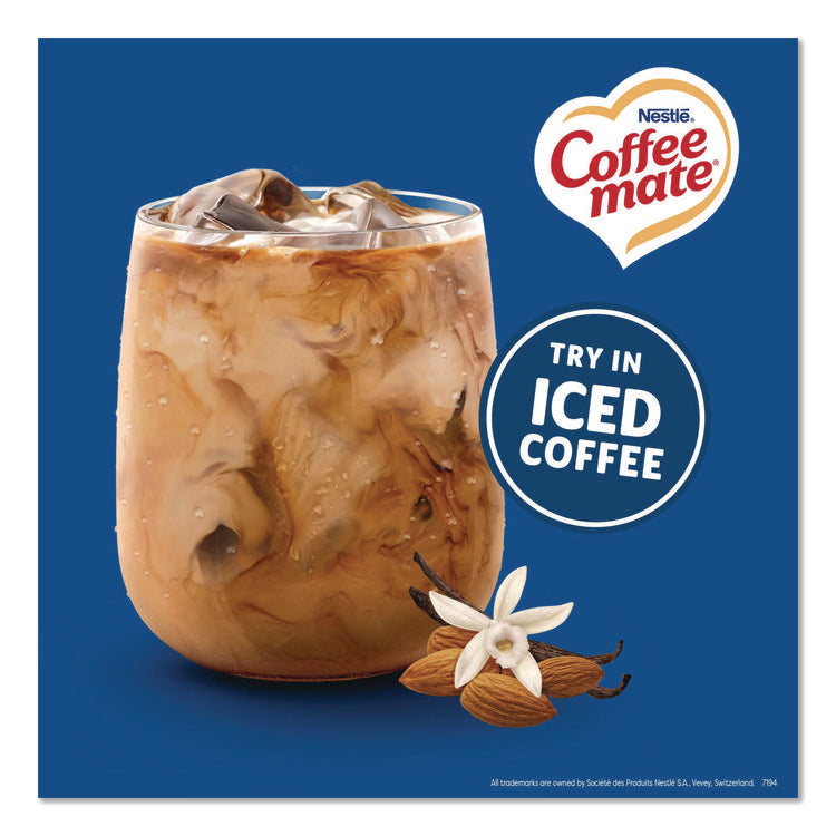 Plant-Based Almond Milk Non-Dairy Liquid Creamer Singles, Natural Vanilla, 0.38 oz Mini Cups, 200/Carton