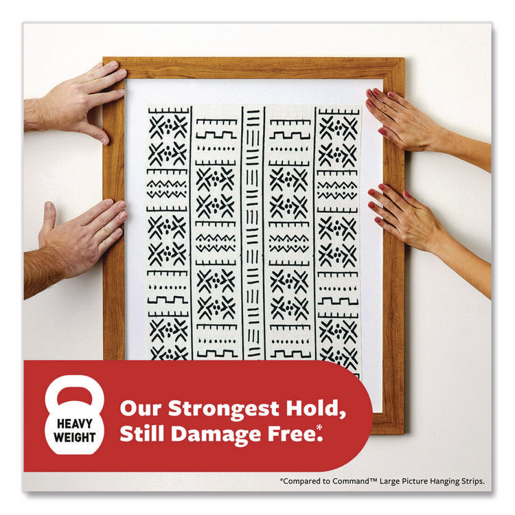 Picture Hanging Strips, X-Large, Removable, Holds up to 20 lbs per 4 Strips, Black, 8 Pairs/Pack