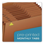 Heavy-Duty Open-Top Expanding Stadium File, 12 Sections, 1/3-Cut Tabs, Legal Size, Redrope, 5/Box