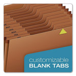 Heavy-Duty Open-Top Expanding Stadium File, 12 Sections, 1/3-Cut Tabs, Legal Size, Redrope, 5/Box