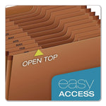 Heavy-Duty Open-Top Expanding Stadium File, 12 Sections, 1/3-Cut Tabs, Legal Size, Redrope, 5/Box