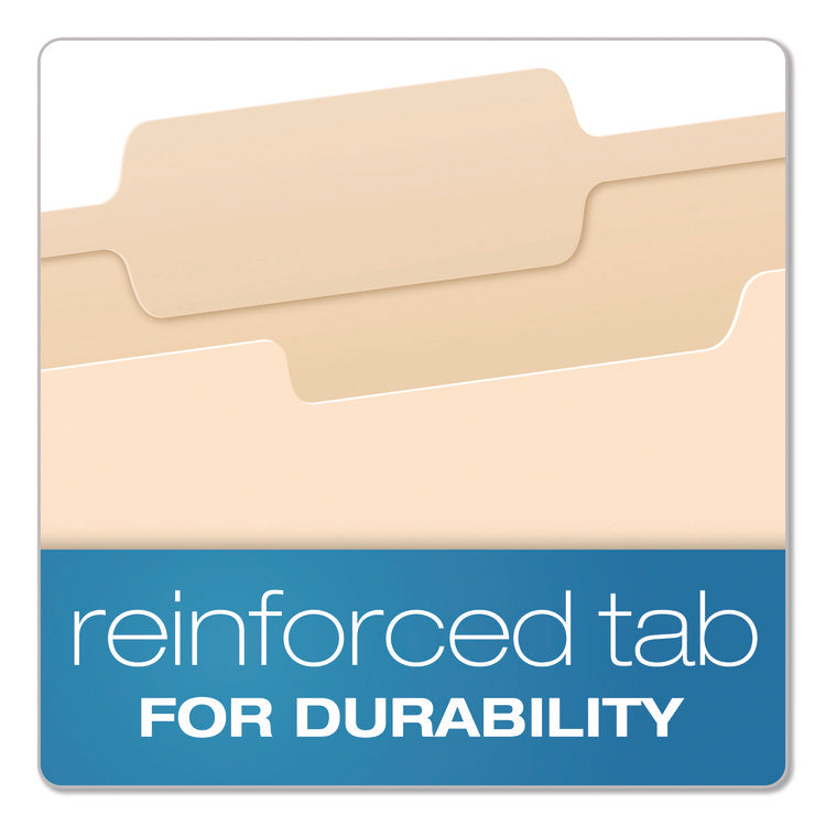 Reinforced Top Tab Manila File Folders, 1/3-Cut Tabs: Center Position, Letter Size, Manila, 100/Box