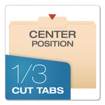 Reinforced Top Tab Manila File Folders, 1/3-Cut Tabs: Center Position, Letter Size, Manila, 100/Box