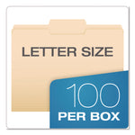 Reinforced Top Tab Manila File Folders, 1/3-Cut Tabs: Center Position, Letter Size, Manila, 100/Box
